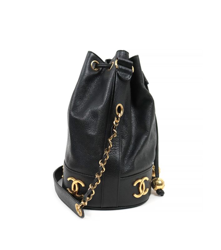 Chanel Black Caviar Triple C Bucket Bag