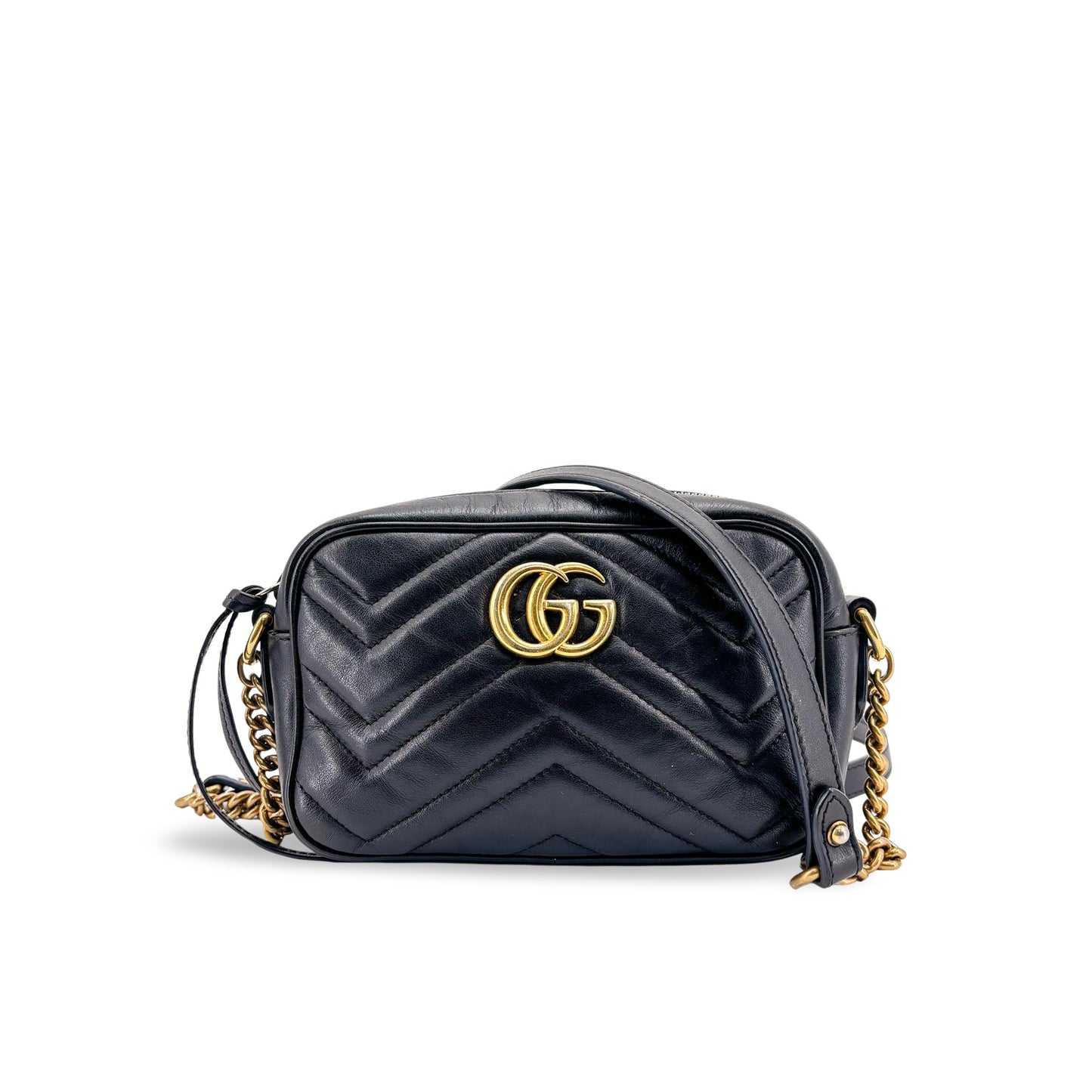 Gucci GG Marmont Mini Matelassé Shoulder Bag Black