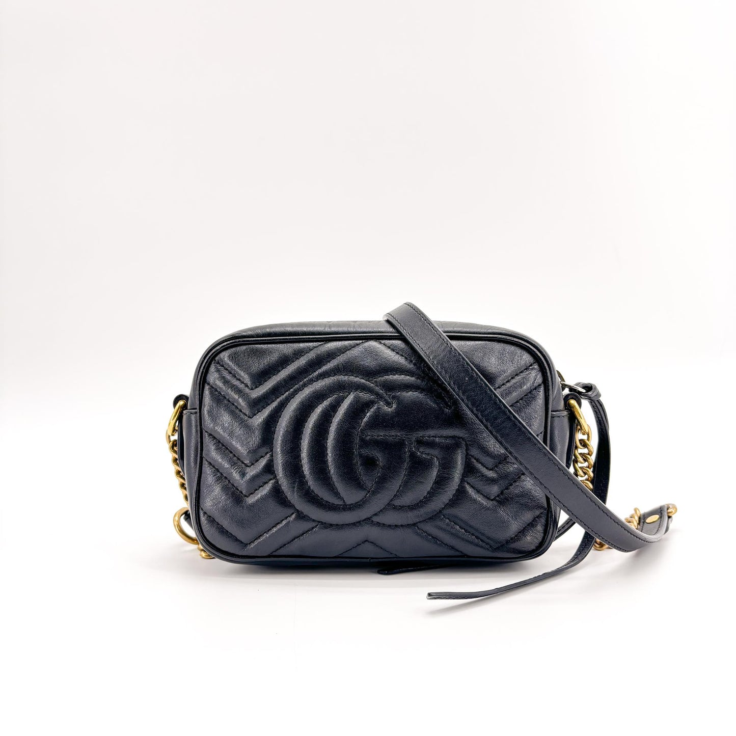Gucci GG Marmont Mini Matelassé Shoulder Bag Black