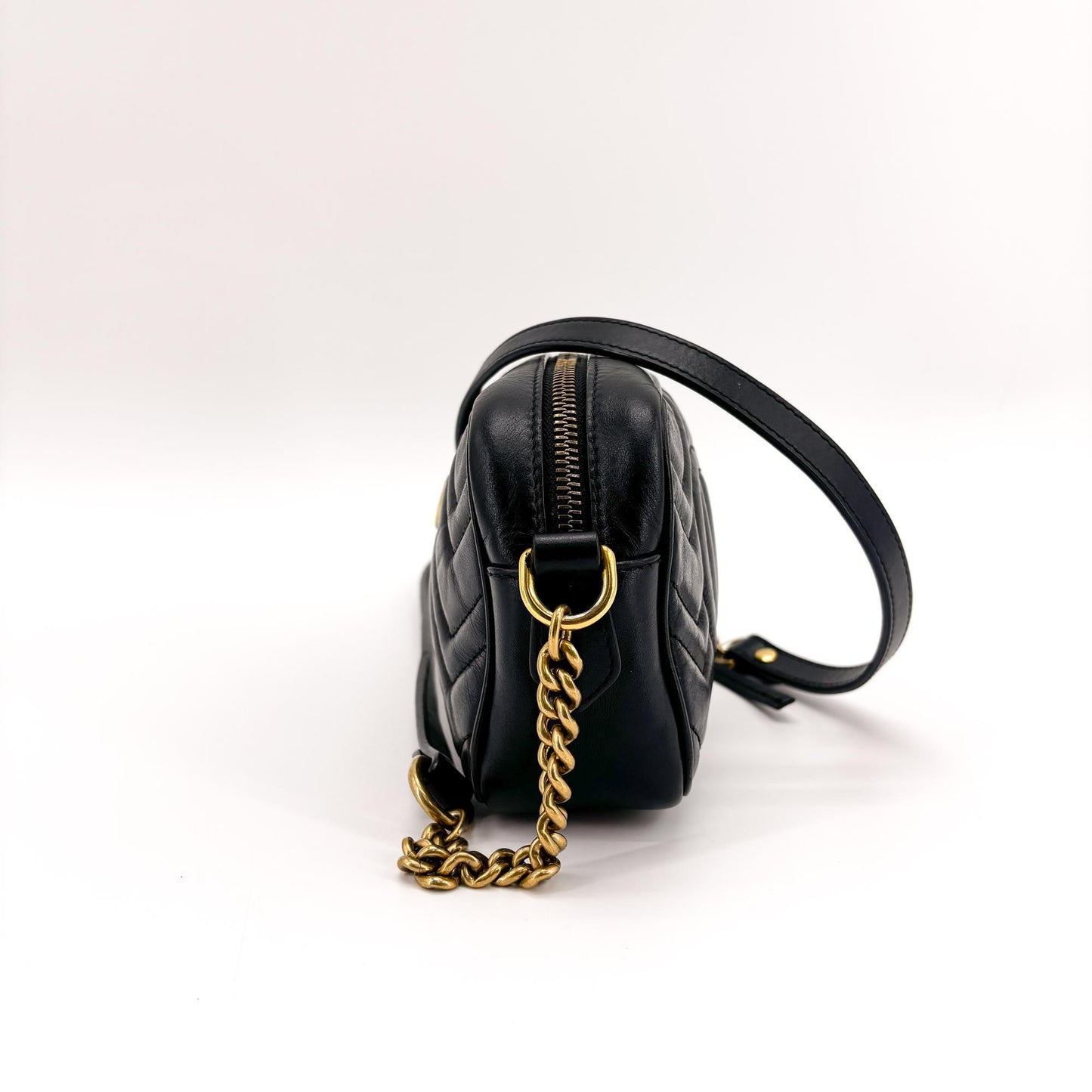 Gucci GG Marmont Mini Matelassé Shoulder Bag Black