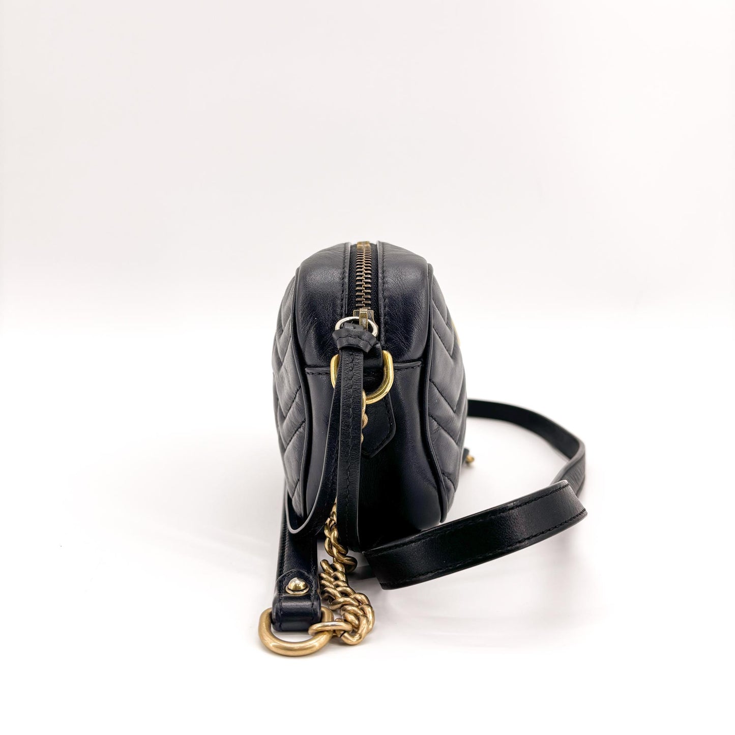 Gucci GG Marmont Mini Matelassé Shoulder Bag Black