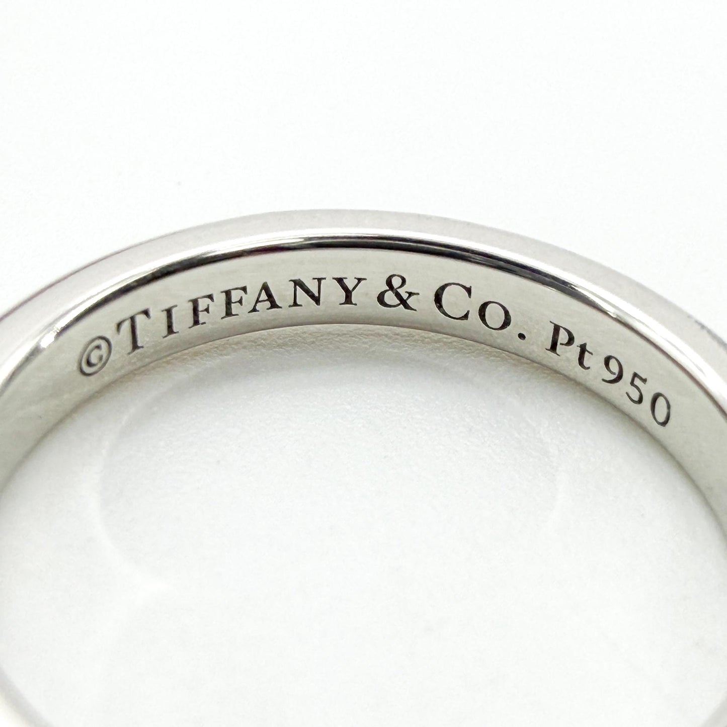 Tiffany Platinum Diamond Onyx Band Ring Size 8