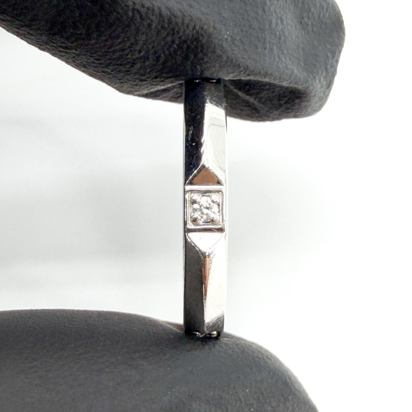 Tiffany Platinum Diamond Onyx Band Ring Size 8