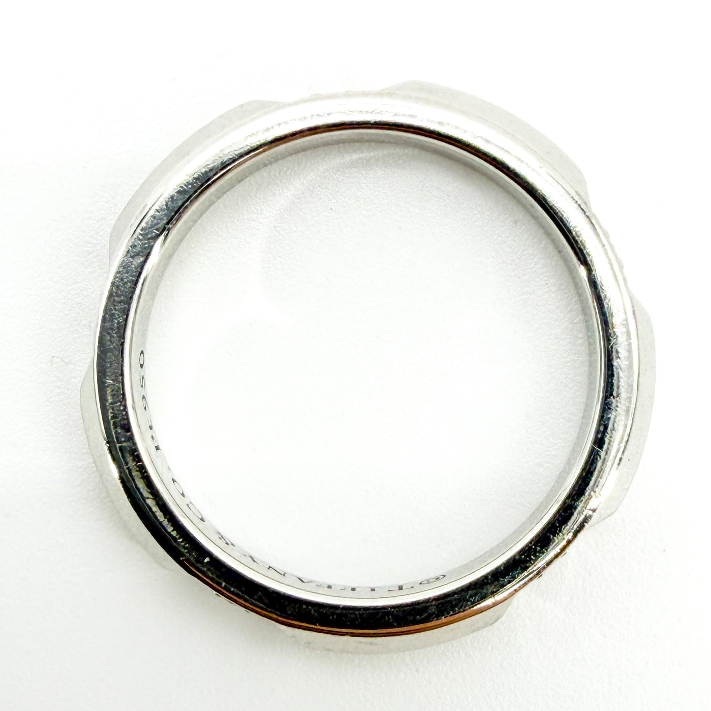 Tiffany Platinum Diamond Onyx Band Ring Size 8