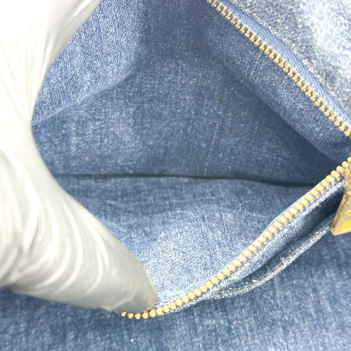 Prada Canapa Denim Tote Bag Blue