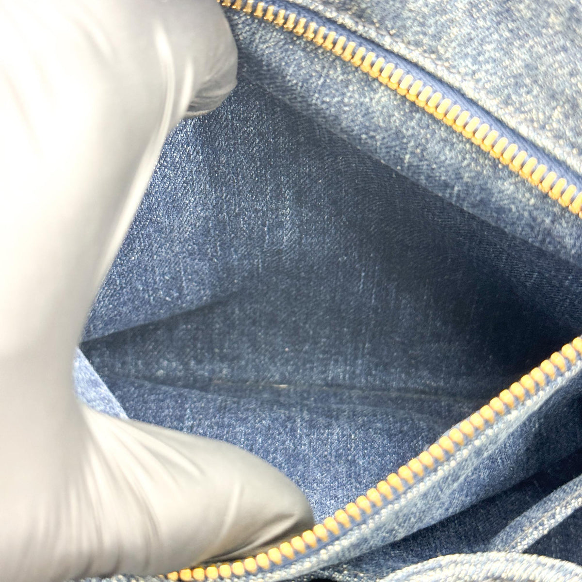Prada Canapa Denim Tote Bag Blue