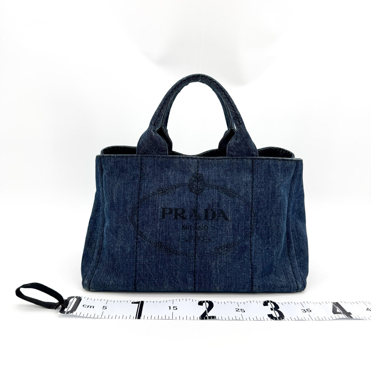 Prada Canapa Denim Tote Bag Blue