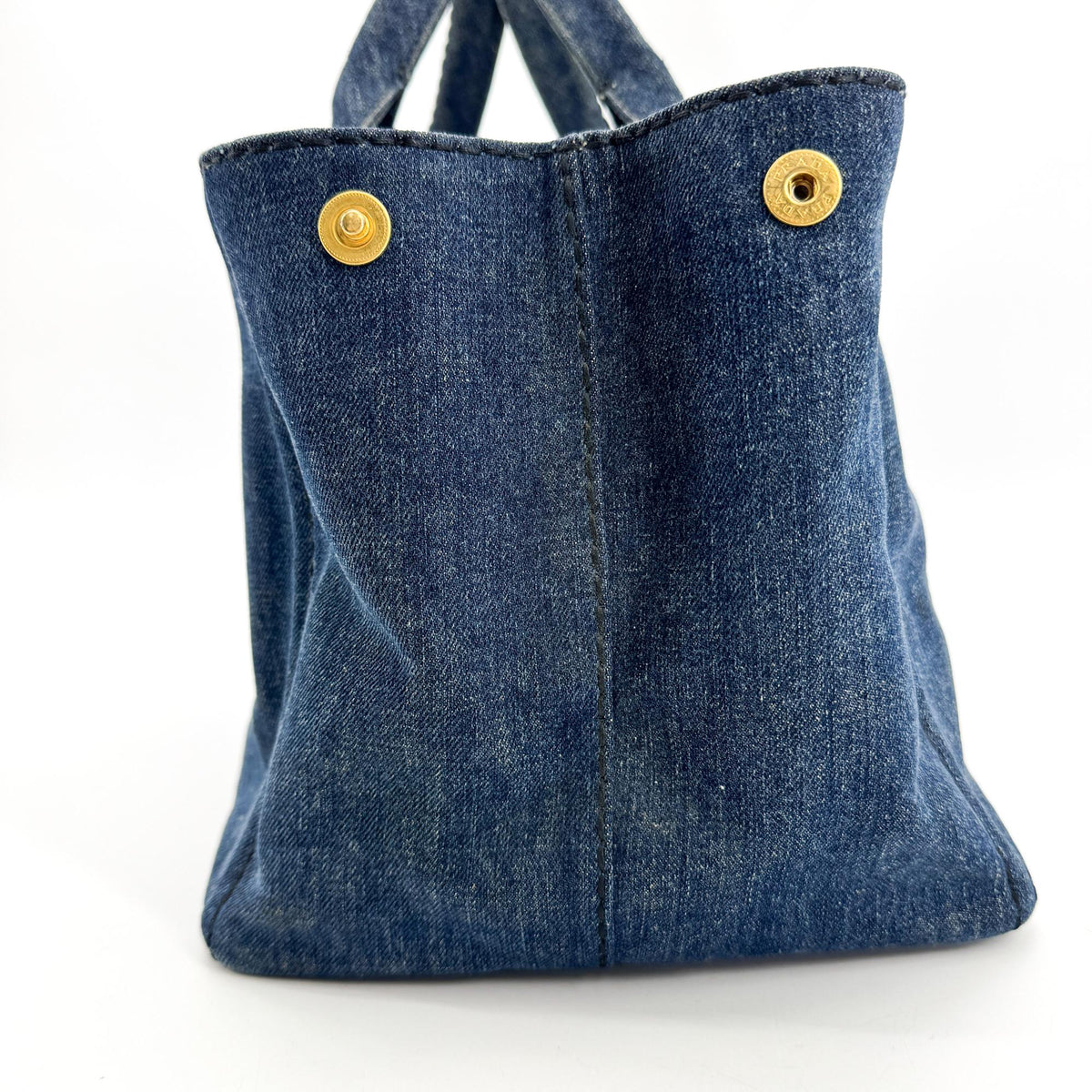 Prada Canapa Denim Tote Bag Blue