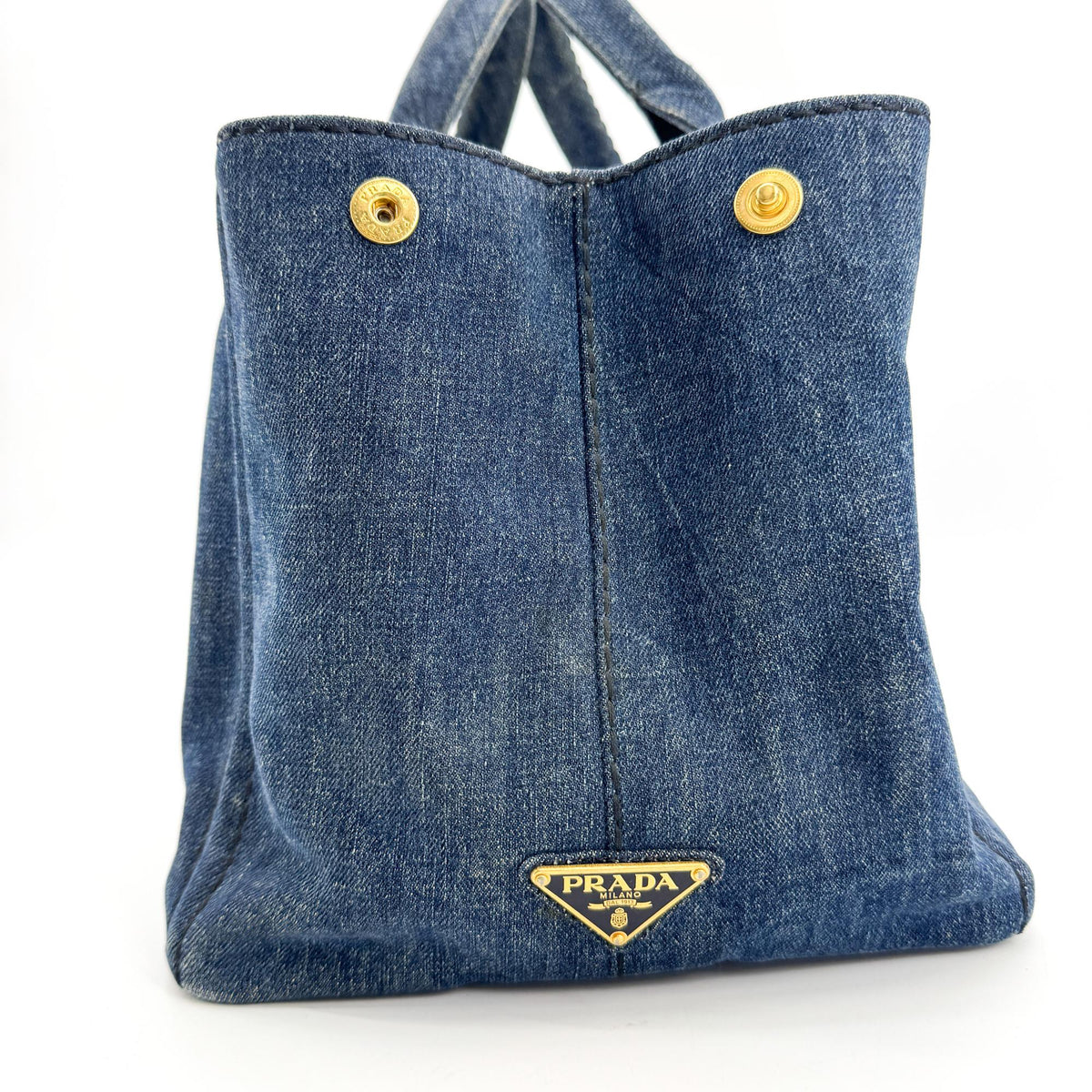 Prada Canapa Denim Tote Bag Blue