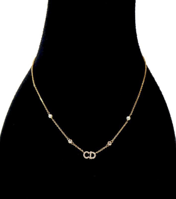 Dior Cubic Claire D Rune Gold Necklace