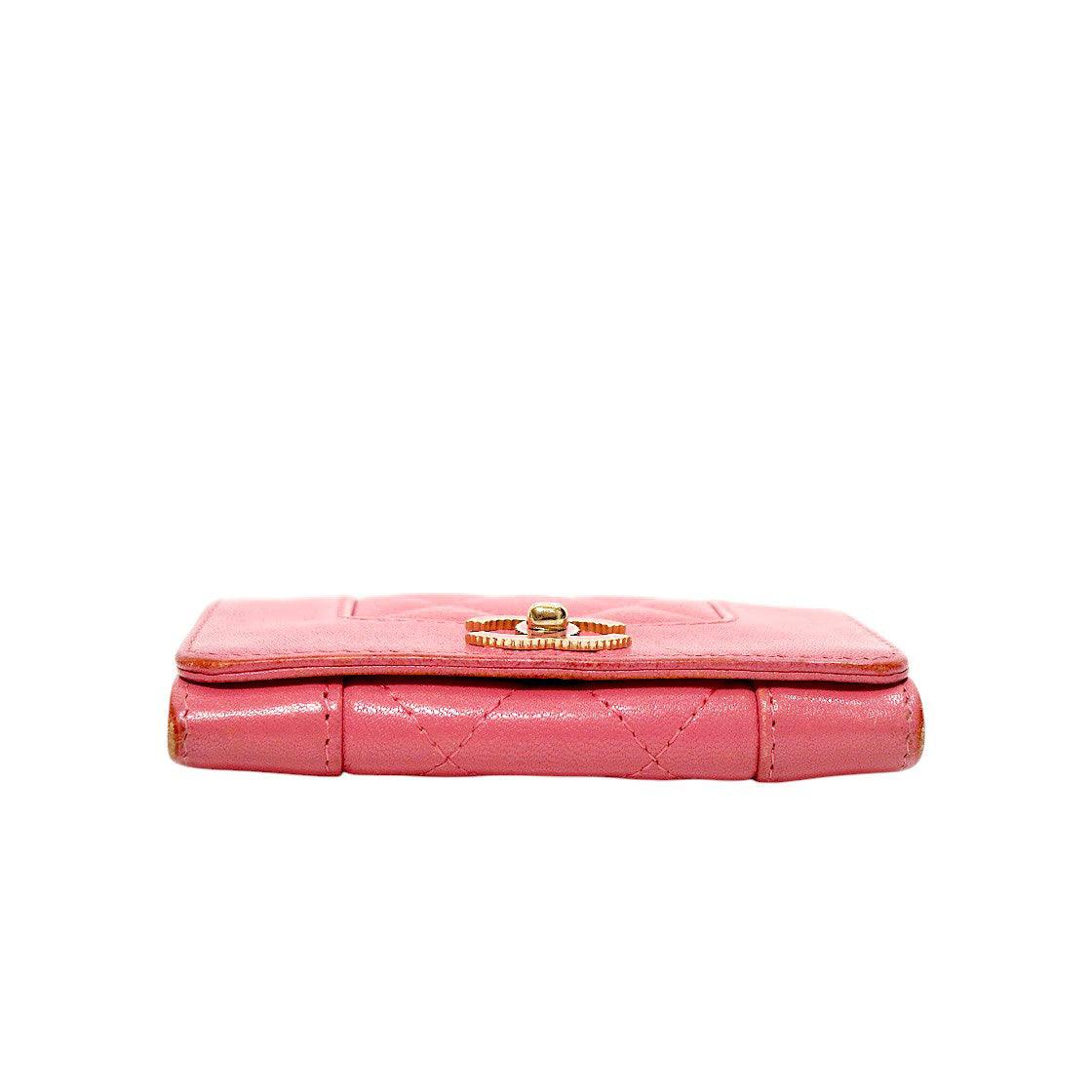 Chanel Pink Lambskin Mademoiselle Card Wallet