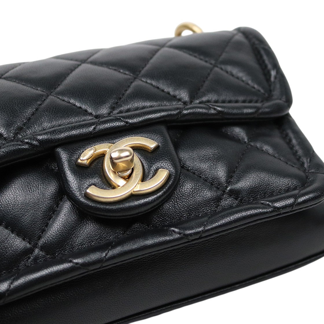 Chanel Black Quilted CC Top-Handle Chain Shoulder Bag