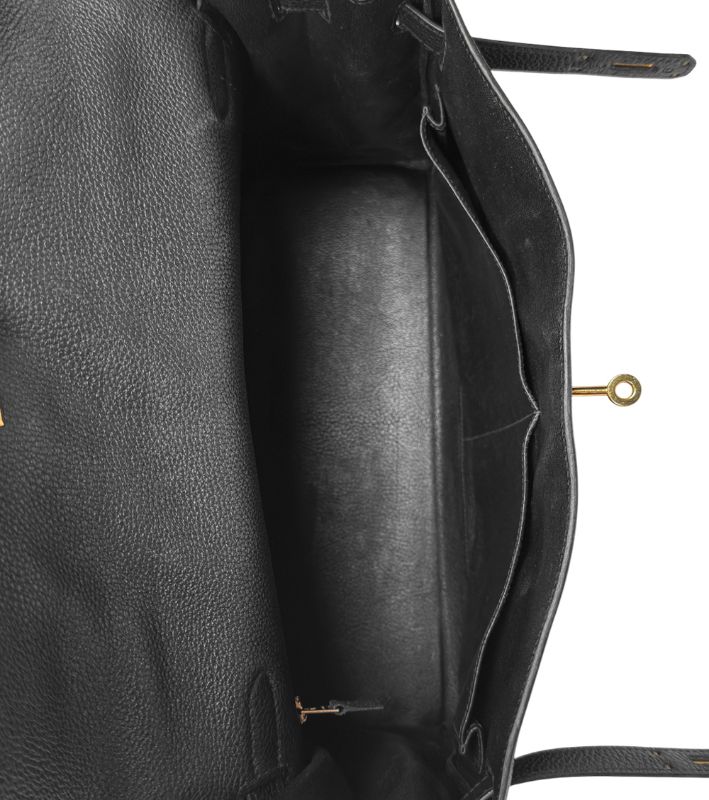Hermès Black Kelly Bag Square L Engraved