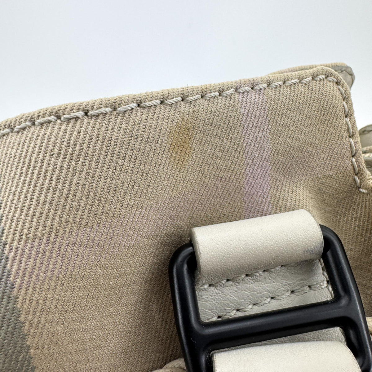 Burberry Mega Check Canvas Belted Tote Bag Beige