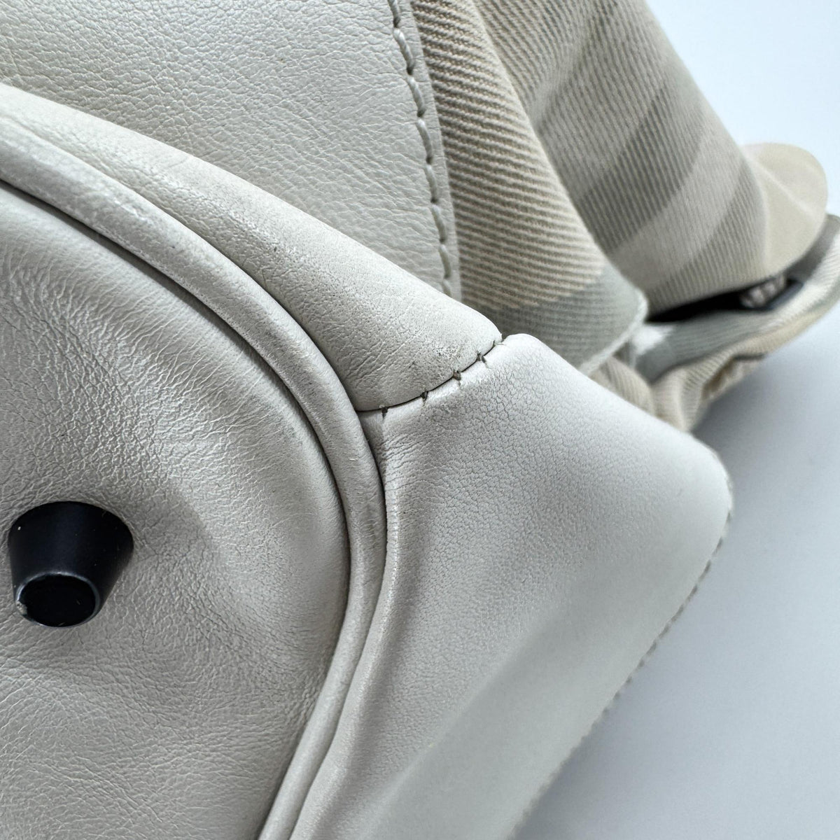 Burberry Mega Check Canvas Belted Tote Bag Beige