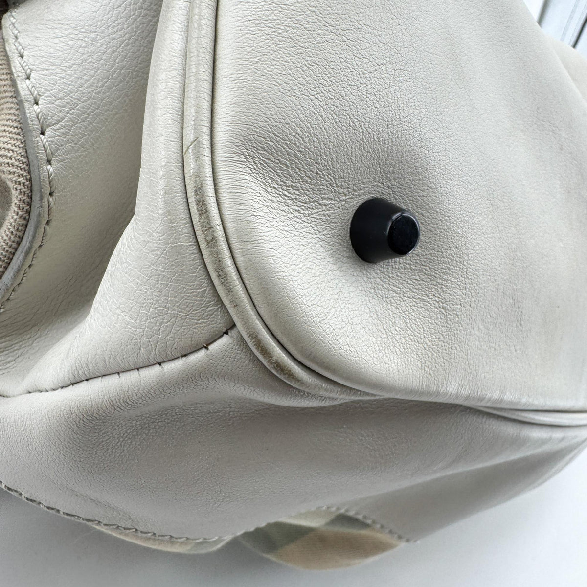 Burberry Mega Check Canvas Belted Tote Bag Beige