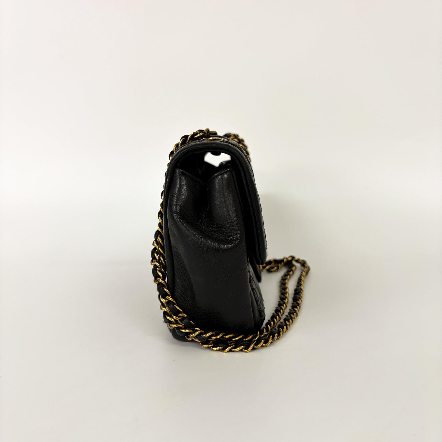 Chanel Small Rectangular Whipstitch Flap Bag Black Gold Hardware 21st Series