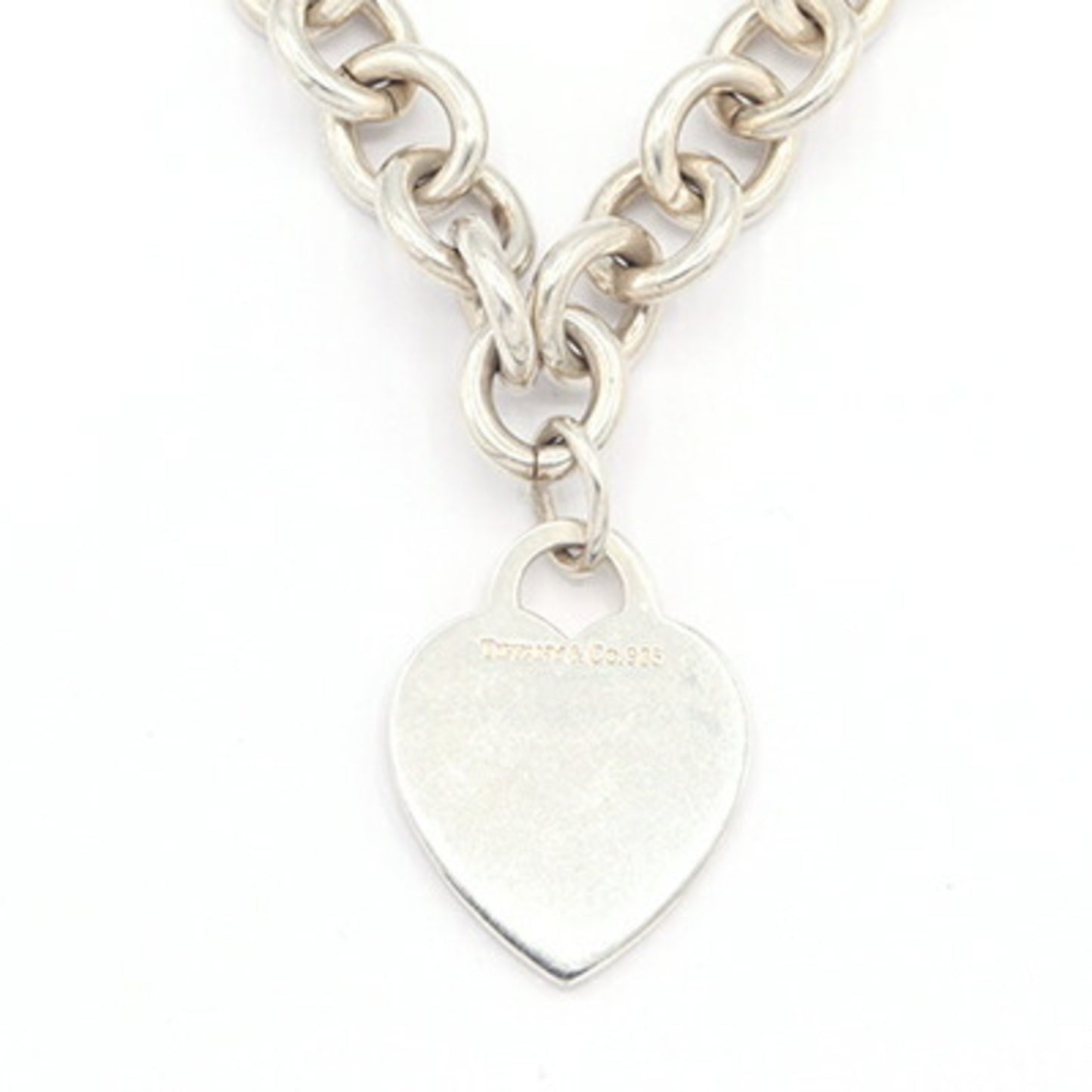 Tiffany & Co. Heart Tag Sterling Silver 925 Pendant Chain Necklace