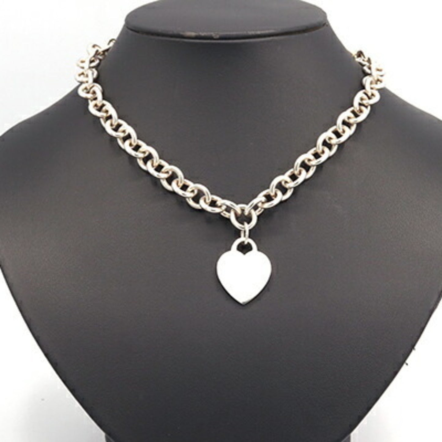 Tiffany & Co. Heart Tag Sterling Silver 925 Pendant Chain Necklace