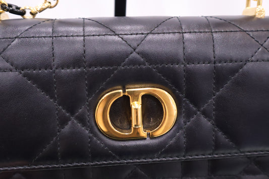 Miss Caro Mini Black Macro Cannage Lambskin Shoulder Crossbody Bag S5169UDAX_M900