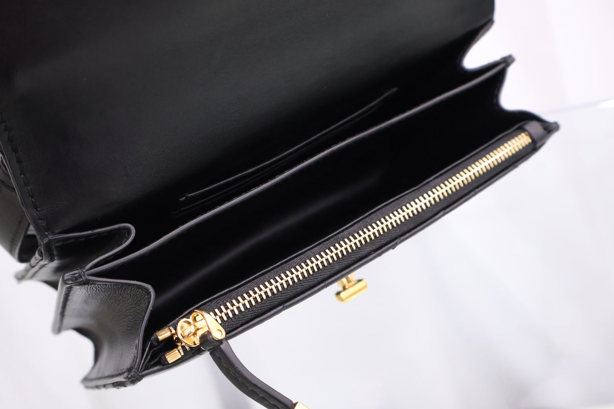 Miss Caro Mini Black Macro Cannage Lambskin Shoulder Crossbody Bag S5169UDAX_M900