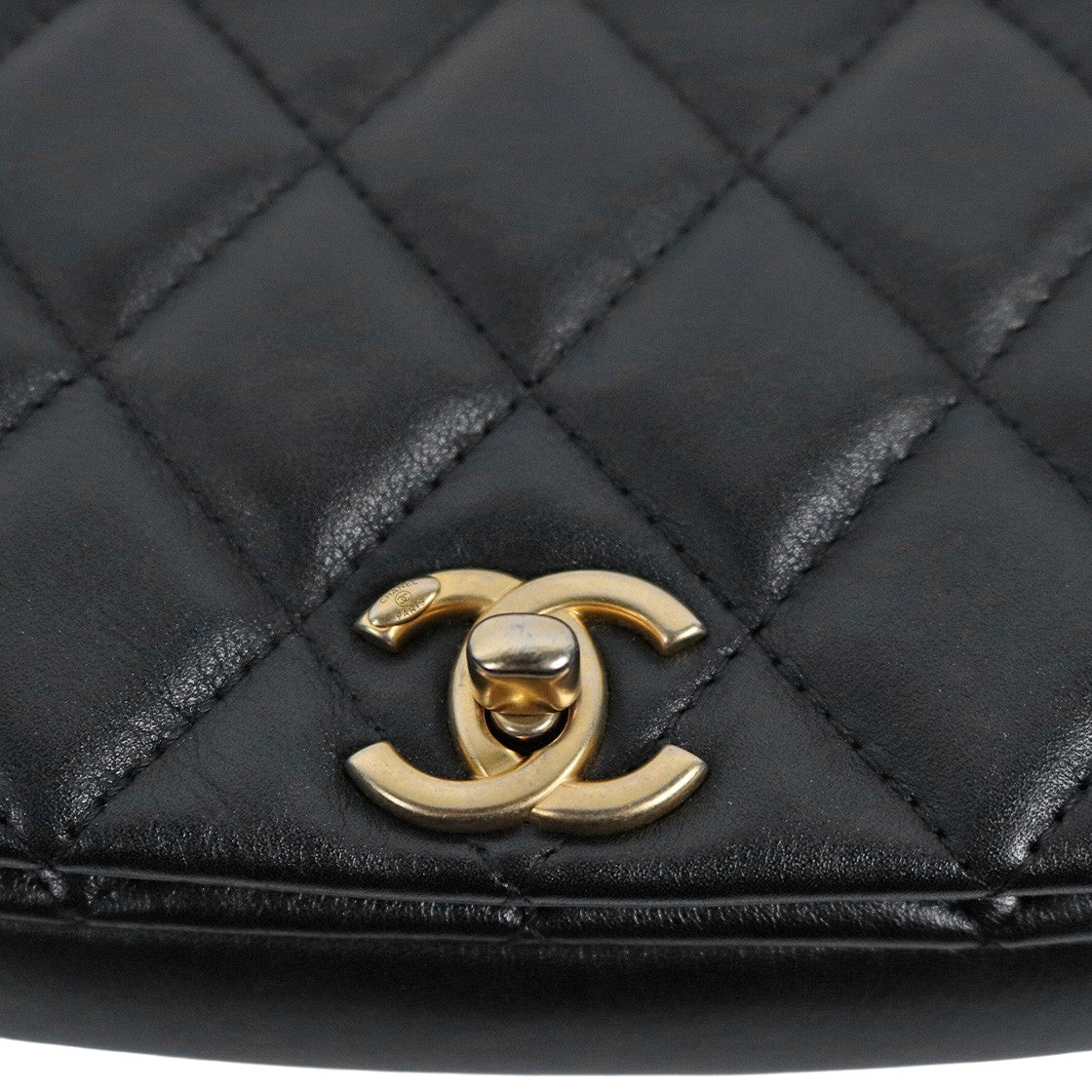 Chanel Black Leather Mini Chain Crossbody Bag