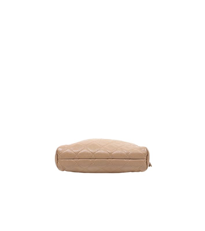 Chanel Beige Caviar Big CC Quilted Shoulder Bag