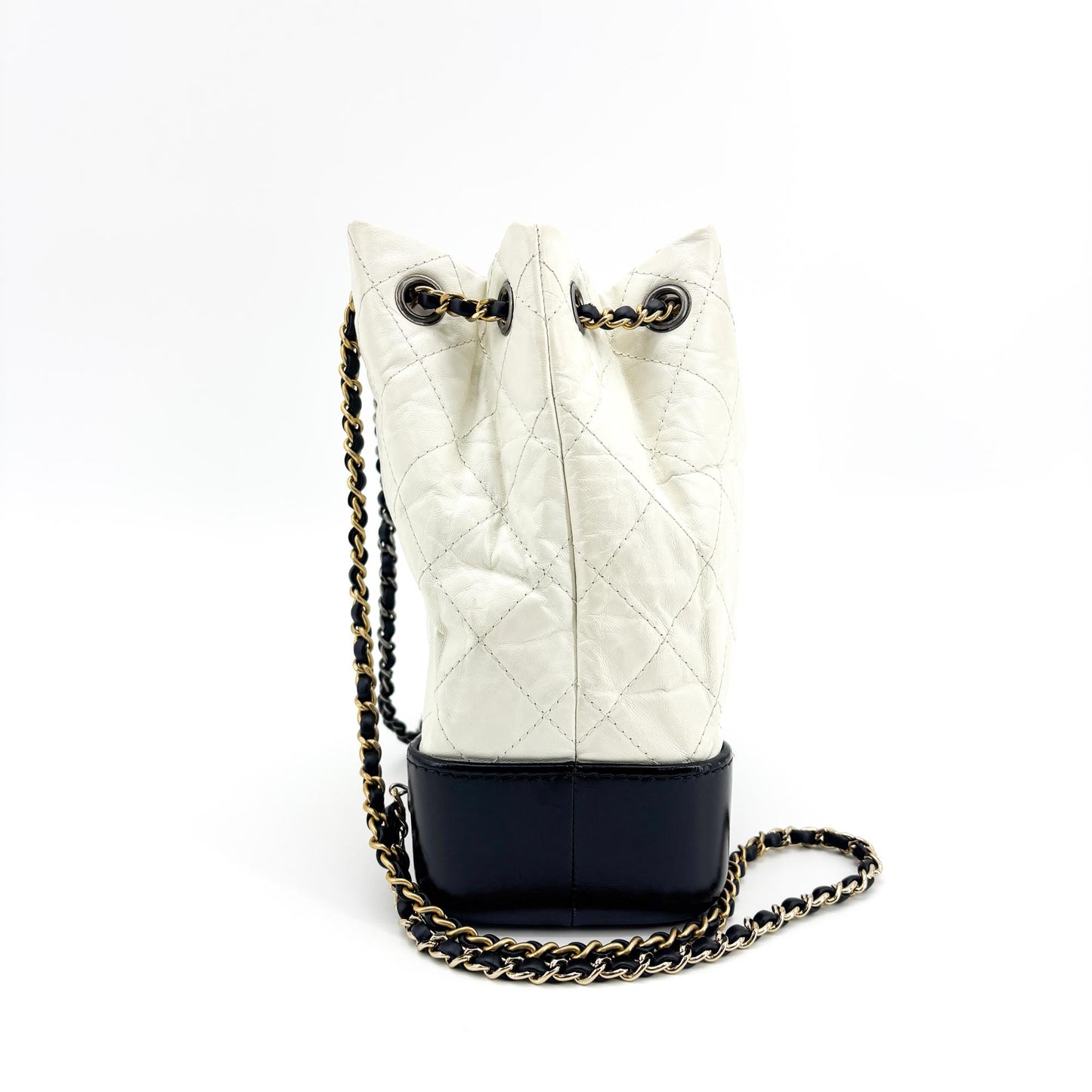 Chanel Gabrielle Backpack Small Black and White