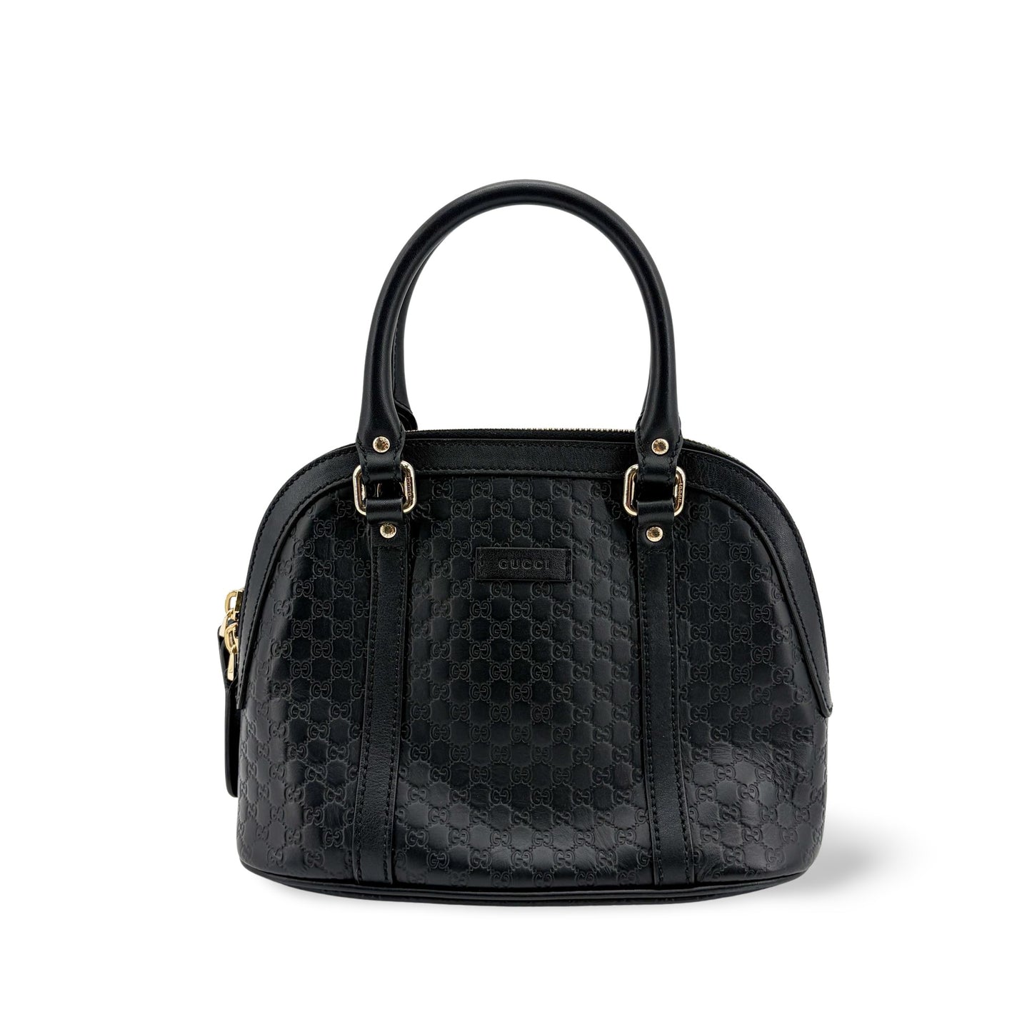 Gucci Microguzzissima Small Dome Top Handle Bag Black