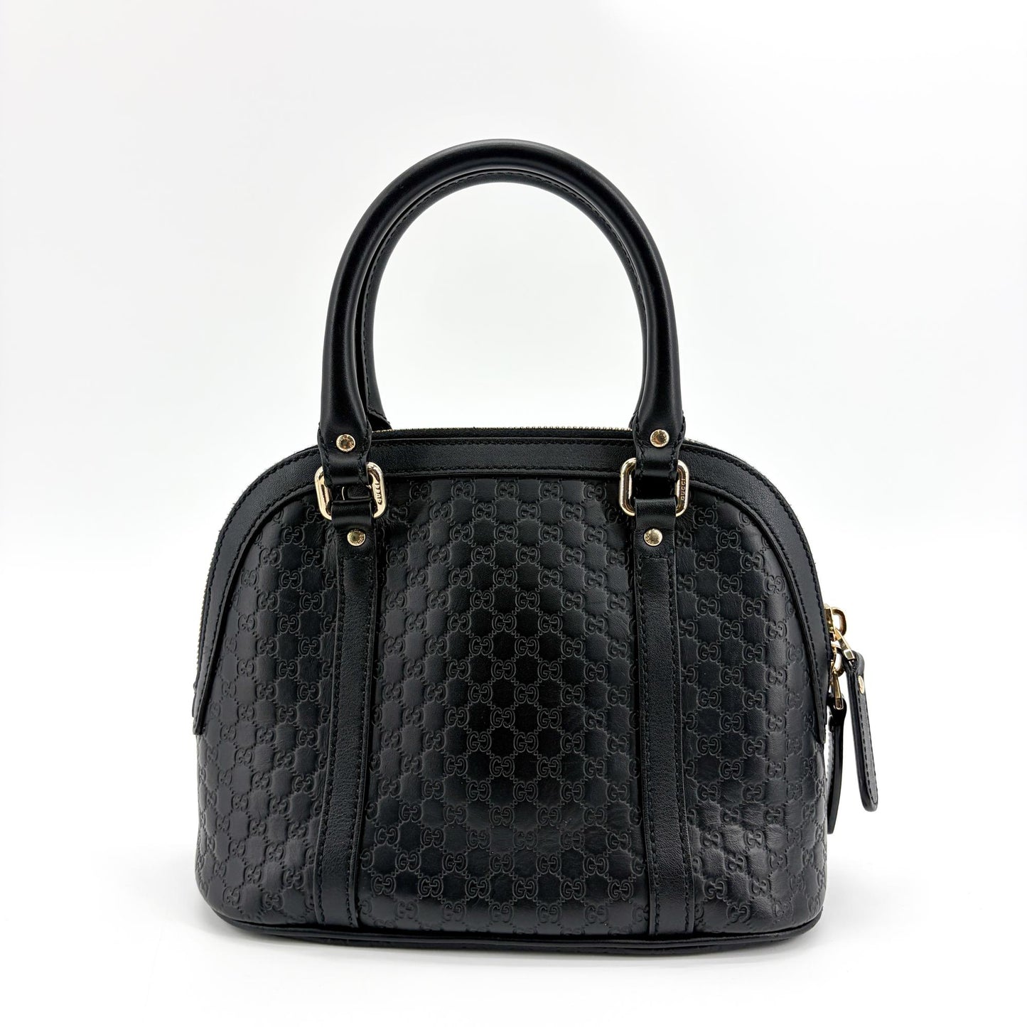 Gucci Microguzzissima Small Dome Top Handle Bag Black