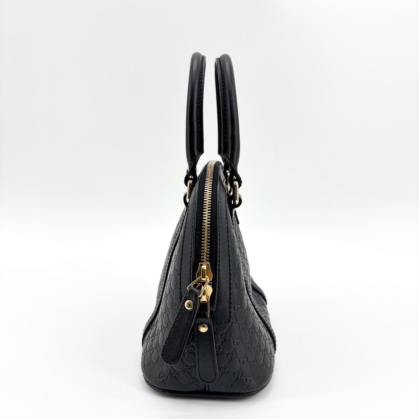 Gucci Microguzzissima Small Dome Top Handle Bag Black