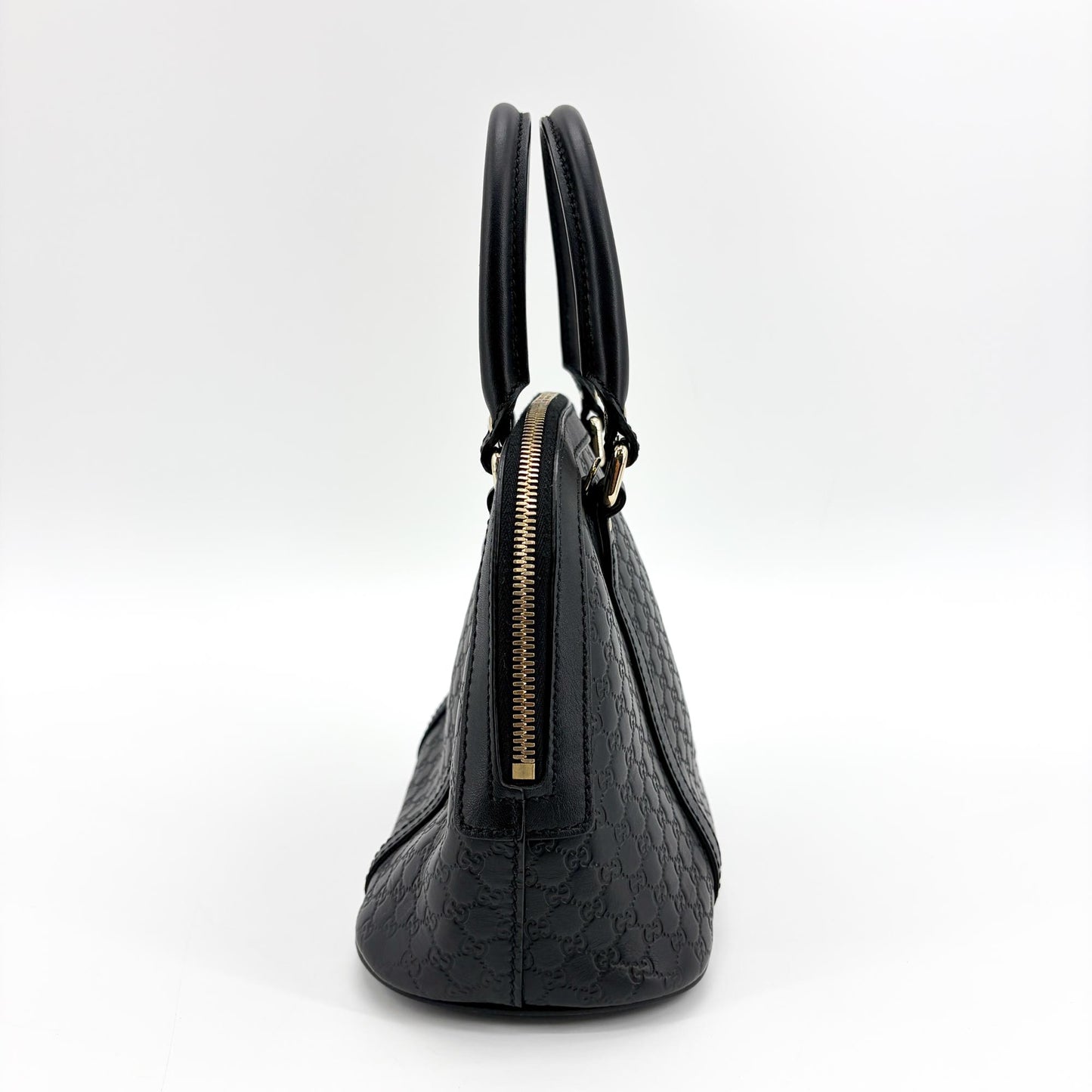 Gucci Microguzzissima Small Dome Top Handle Bag Black