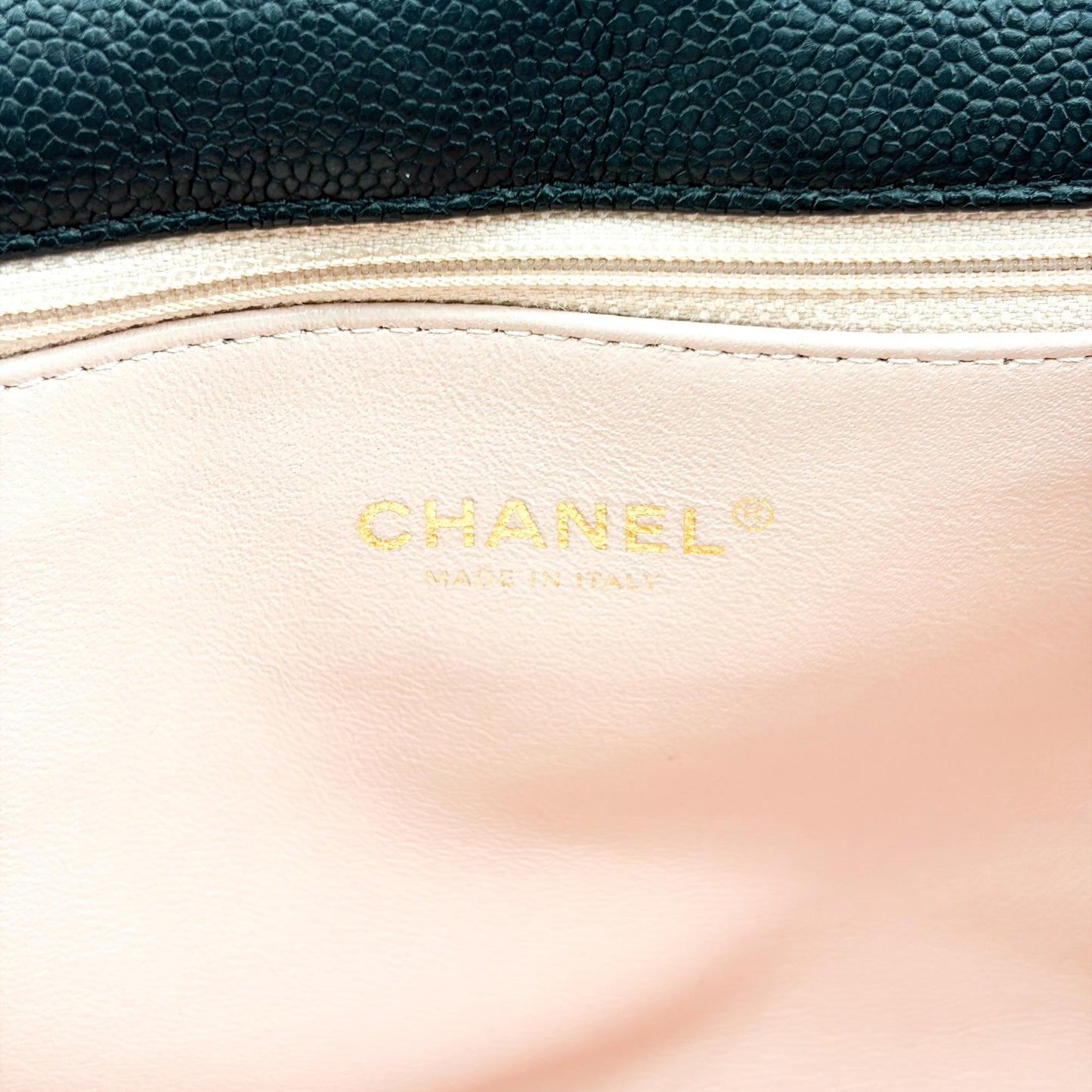 Chanel Large Caviar Quilted CC Flap Bag Black Gold Hardware