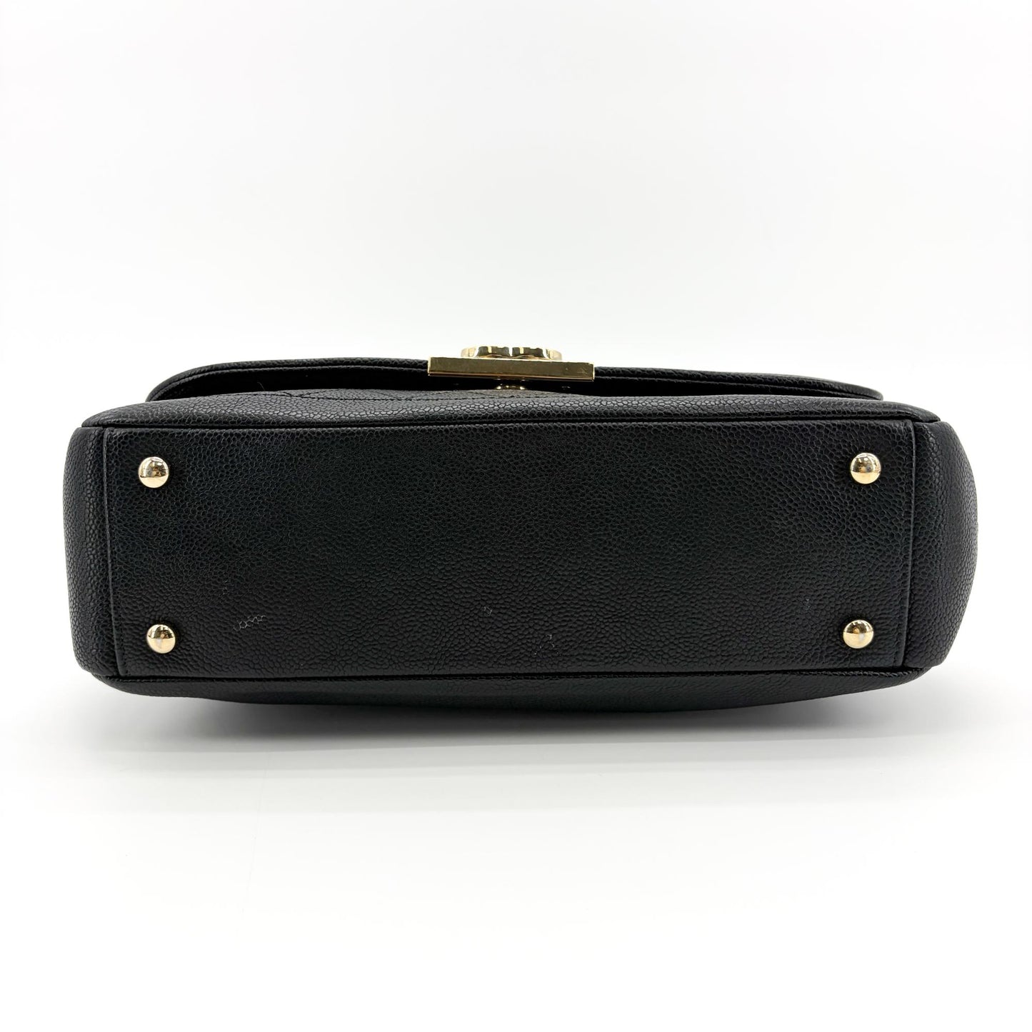 Chanel Large Caviar Quilted CC Flap Bag Black Gold Hardware
