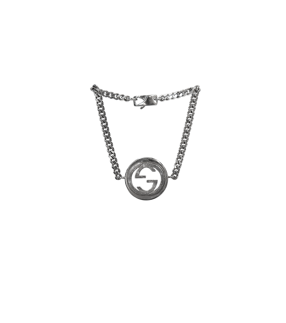 Gucci Round Interlocking G Silver Bracelet