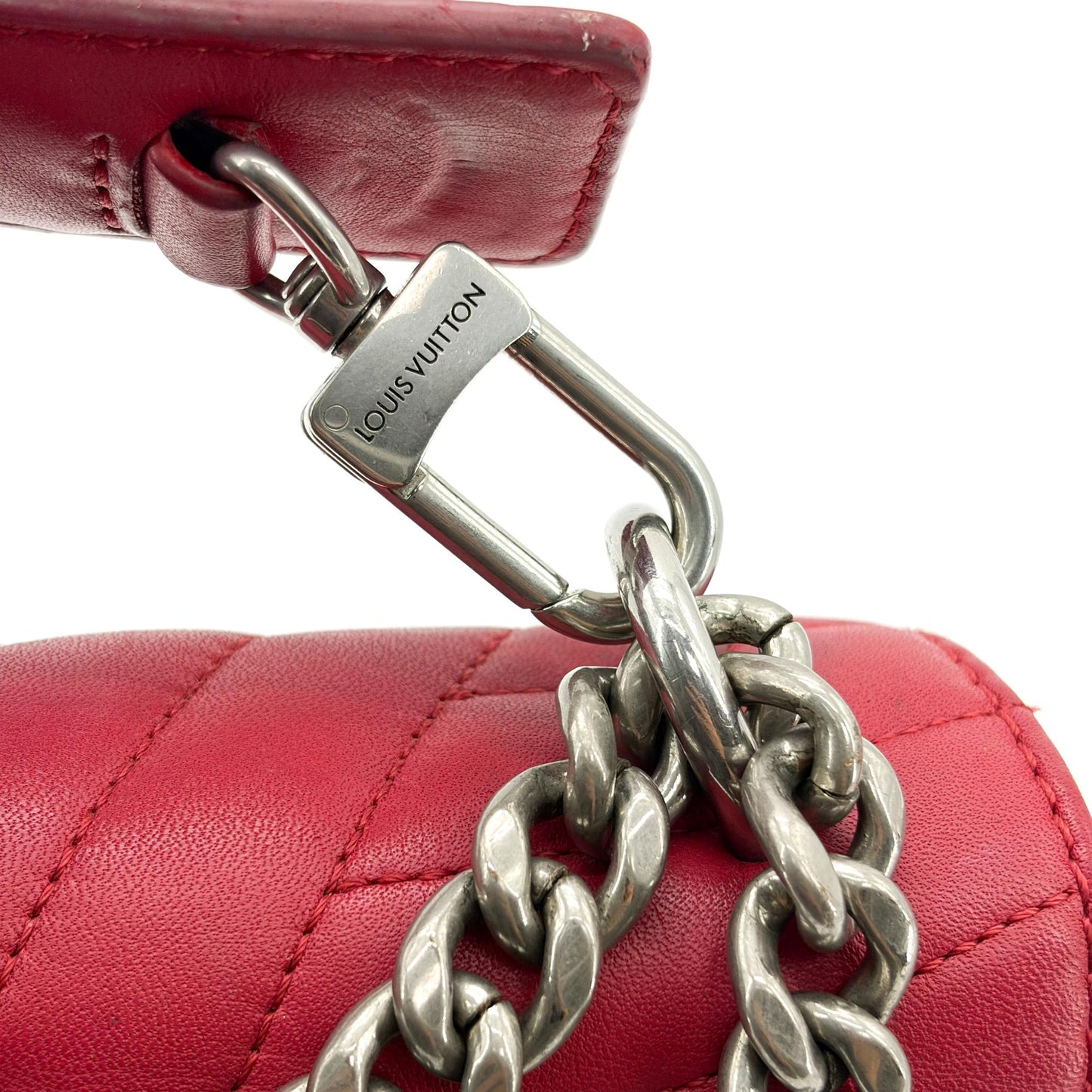 Louis Vuitton New Wave Chain Bag MM Red Silver Hardware
