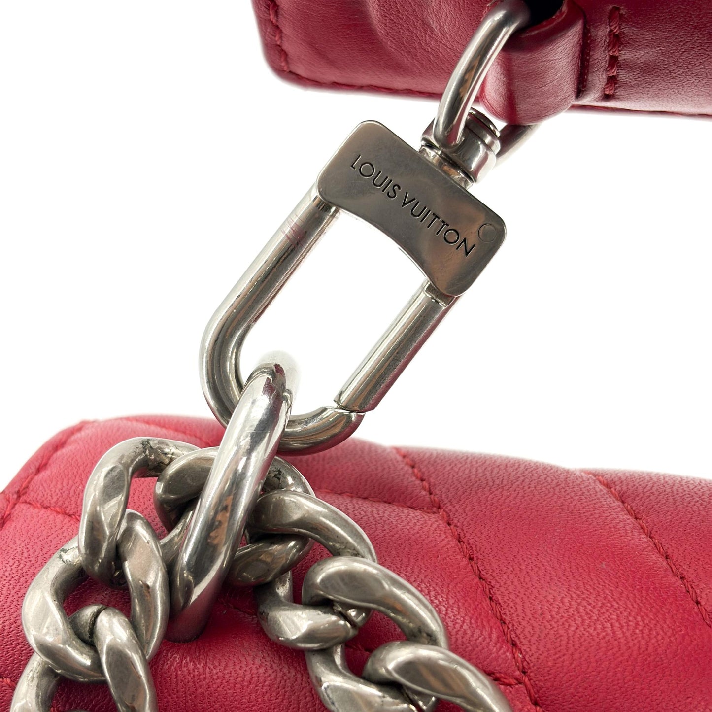 Louis Vuitton New Wave Chain Bag MM Red Silver Hardware