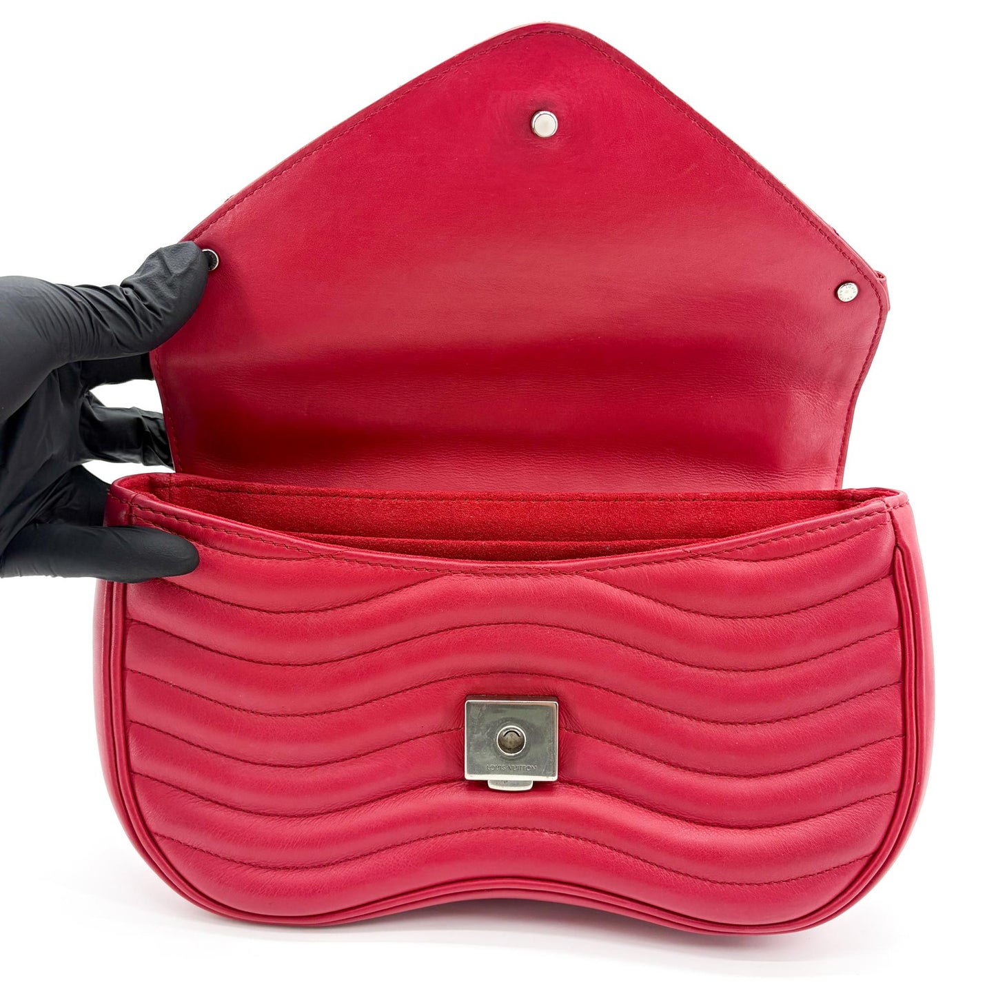 Louis Vuitton New Wave Chain Bag MM Red Silver Hardware