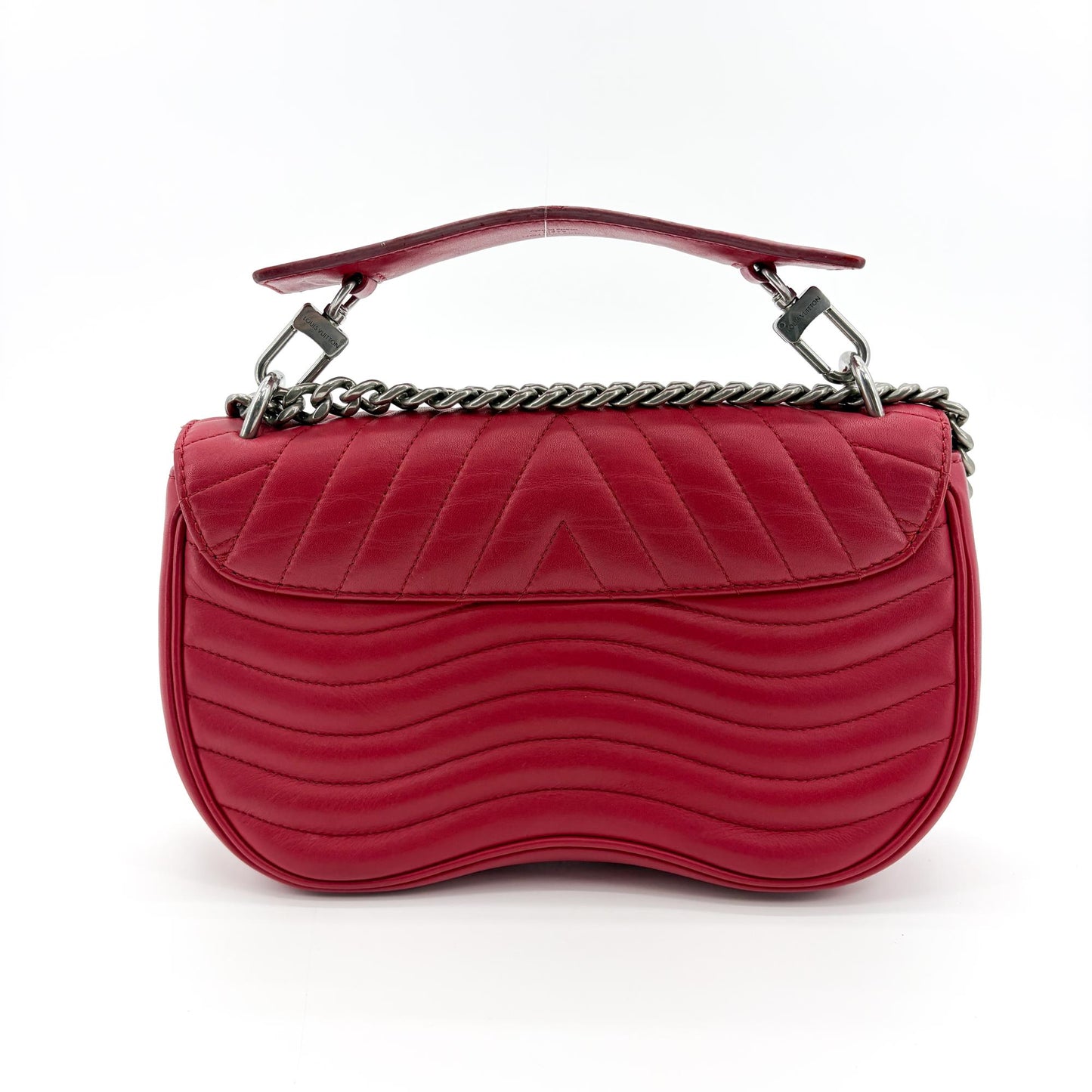 Louis Vuitton New Wave Chain Bag MM Red Silver Hardware