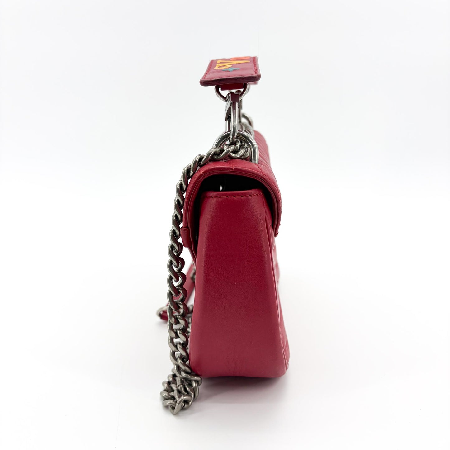 Louis Vuitton New Wave Chain Bag MM Red Silver Hardware