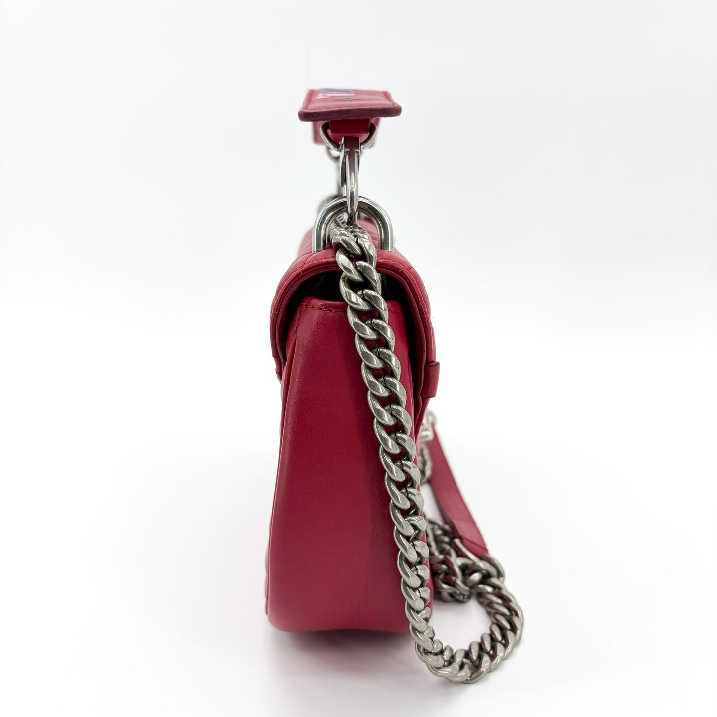 Louis Vuitton New Wave Chain Bag MM Red Silver Hardware