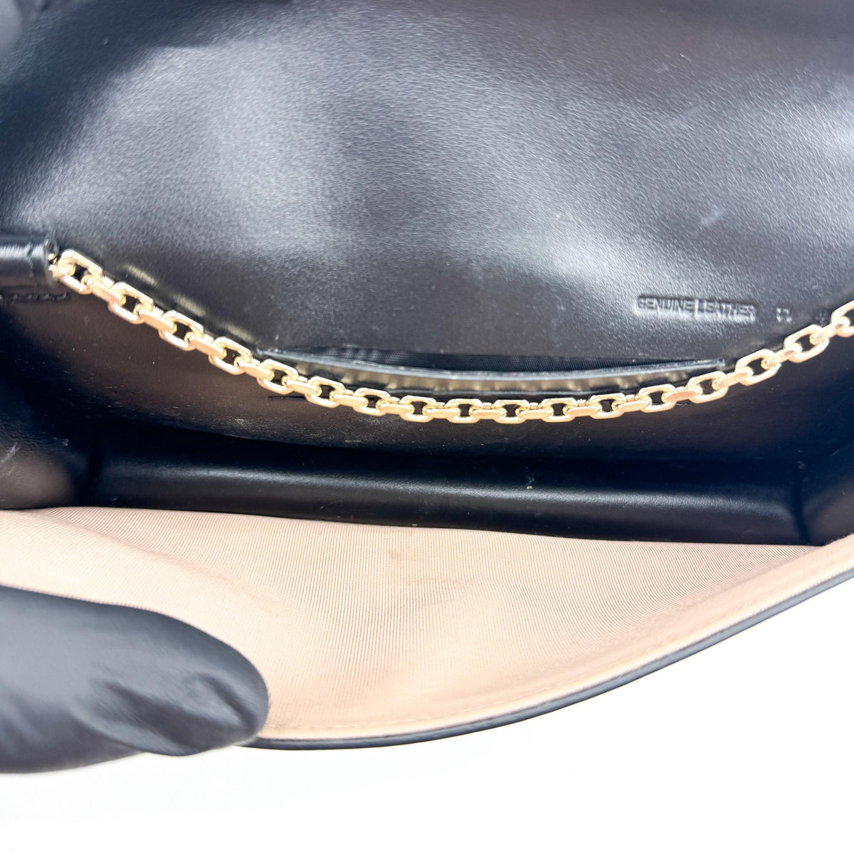 Roger Vivier Brushe Vivier Strass Buckle Leather Clutch Black