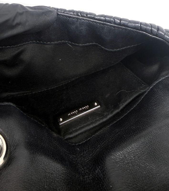 Miu Miu Black Matelassé Chain Shoulder Bag