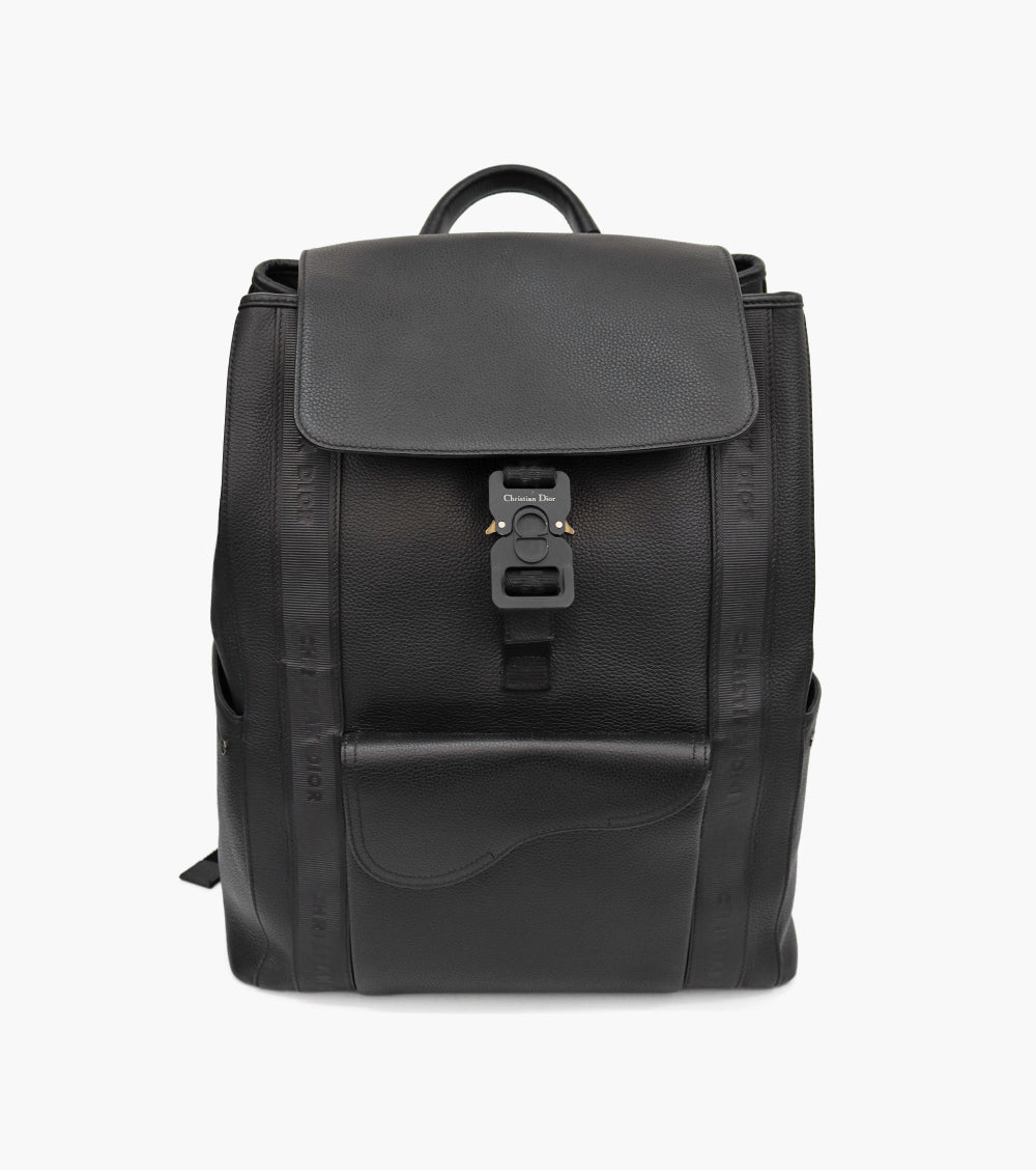 Dior Black Leather Saddle Backpack