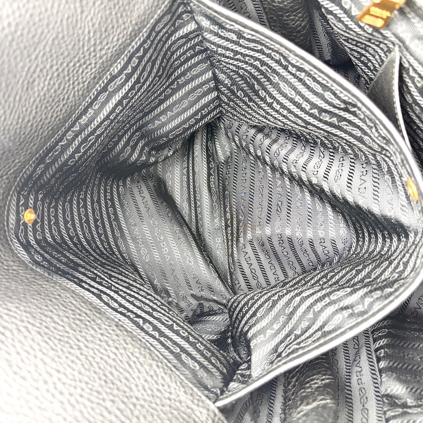 Prada Vitello Phoenix Tote Bag Black with Gold Hardware
