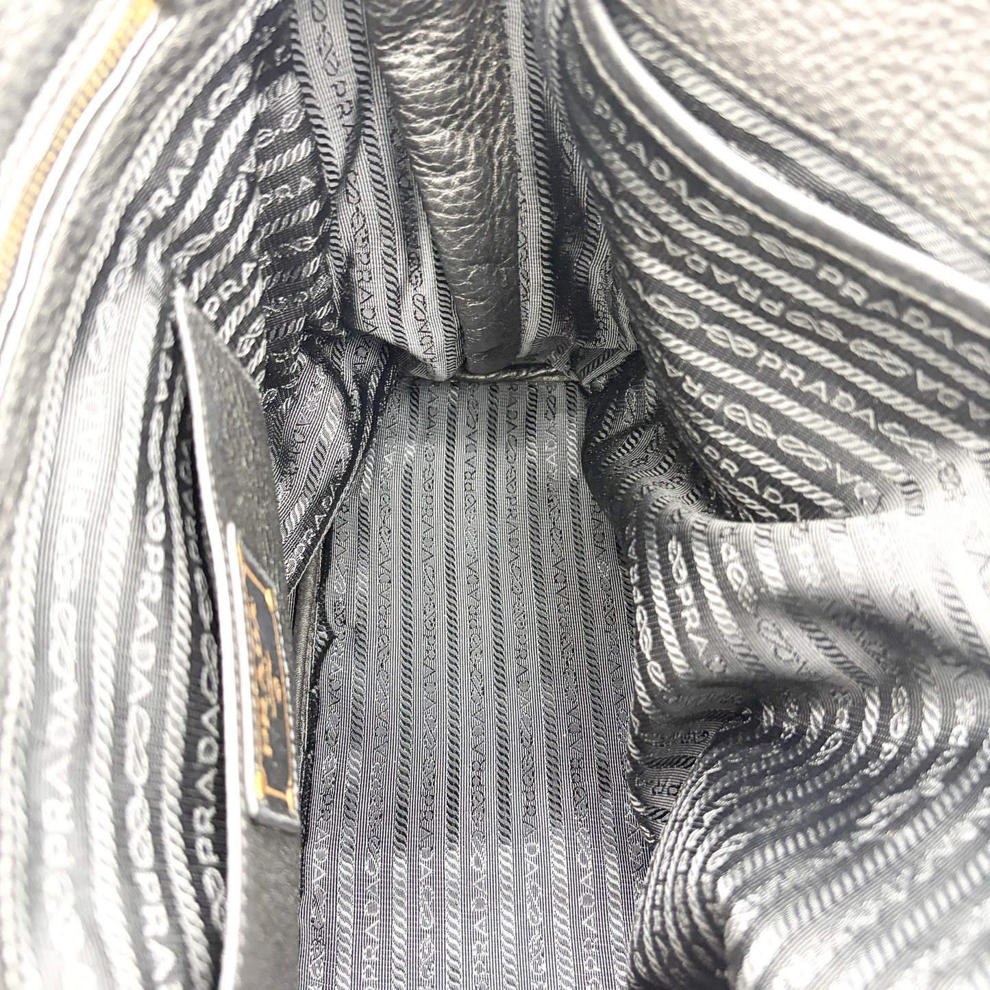Prada Vitello Phoenix Tote Bag Black with Gold Hardware