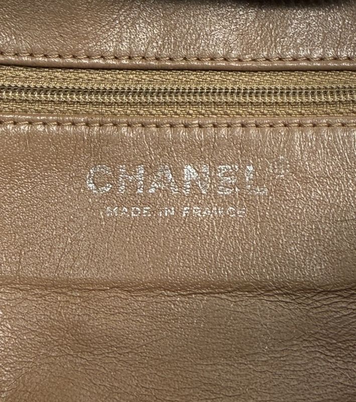 Chanel Beige Caviar Big CC Quilted Shoulder Bag