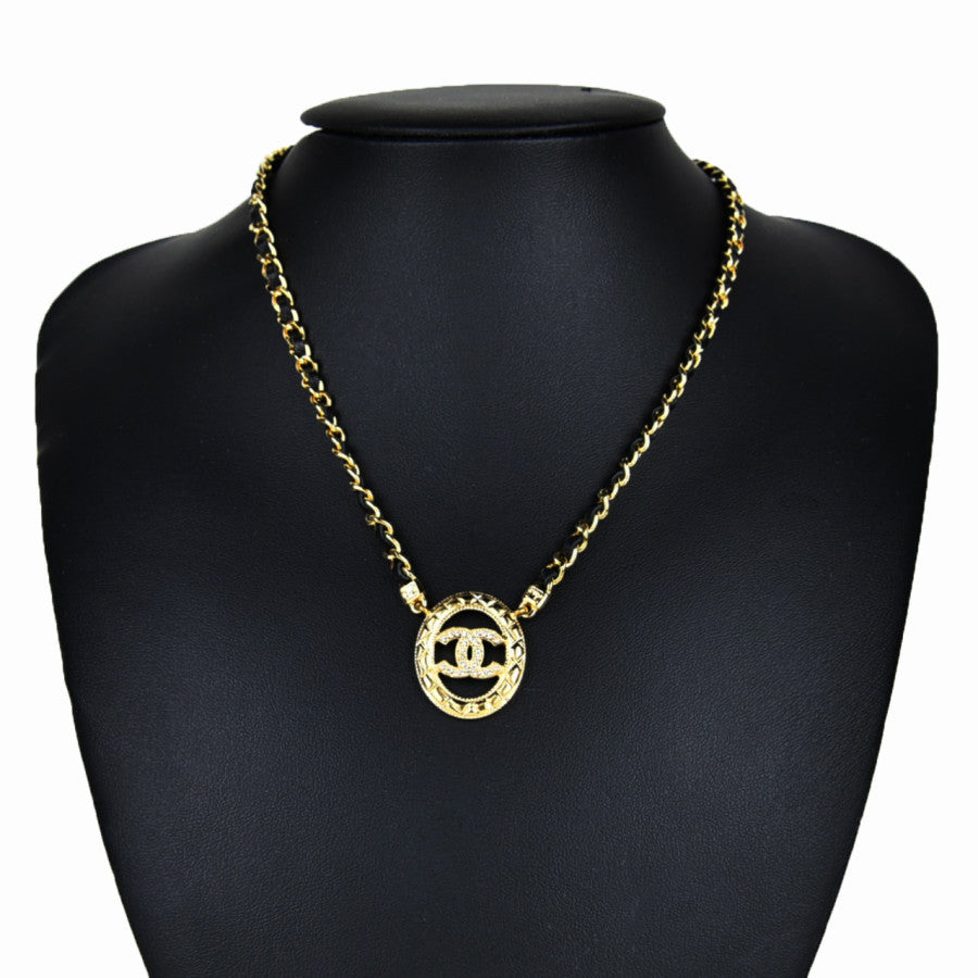 CC Round Leather Chain Necklace ABD753