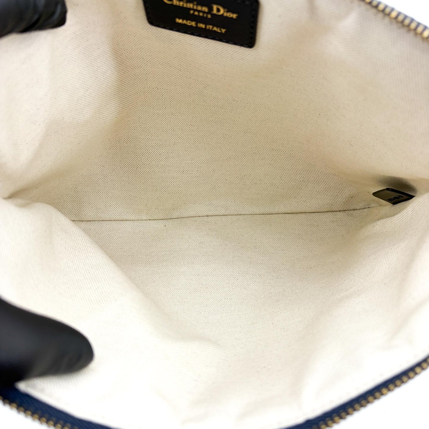 Dior Oblique Jacquard Zipper Pouch Navy