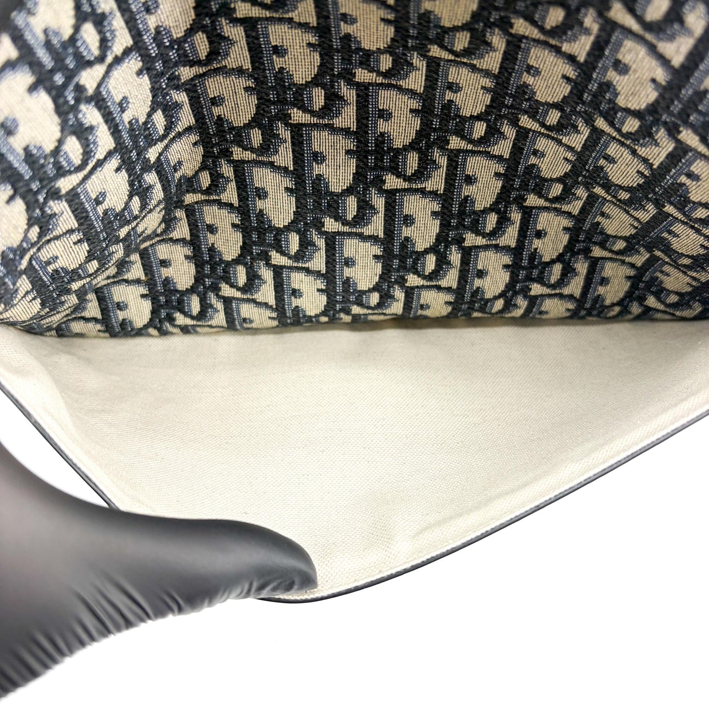 Dior Oblique Jacquard Zipper Pouch Navy
